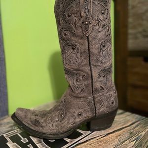 Lucchese Gray Studded women’s cowboy boots